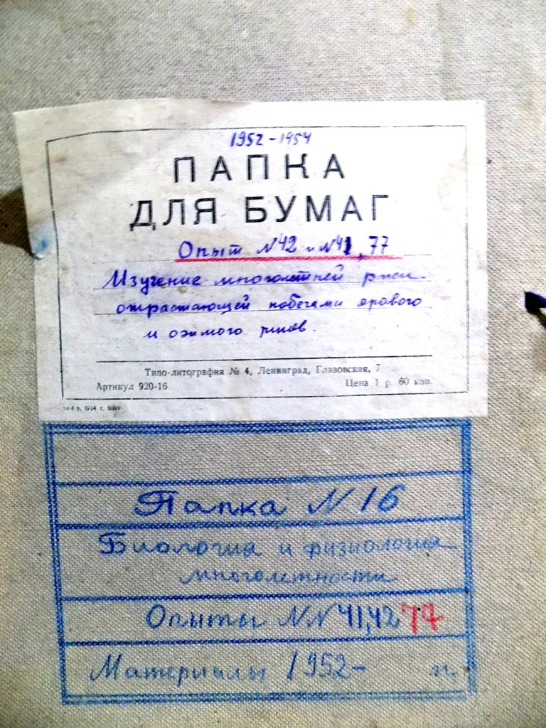 7 Из архивов Скрипчинского В.В. по изучению многолетней ржи. 1952 г..JPG