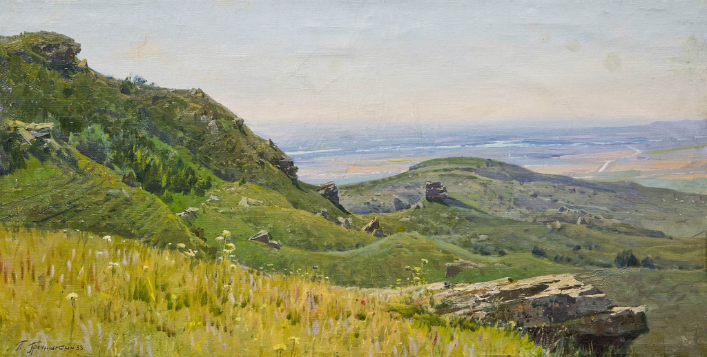 П.М. Гречишкин. Гора Стрижамент. Шпиль. 1953.JPG